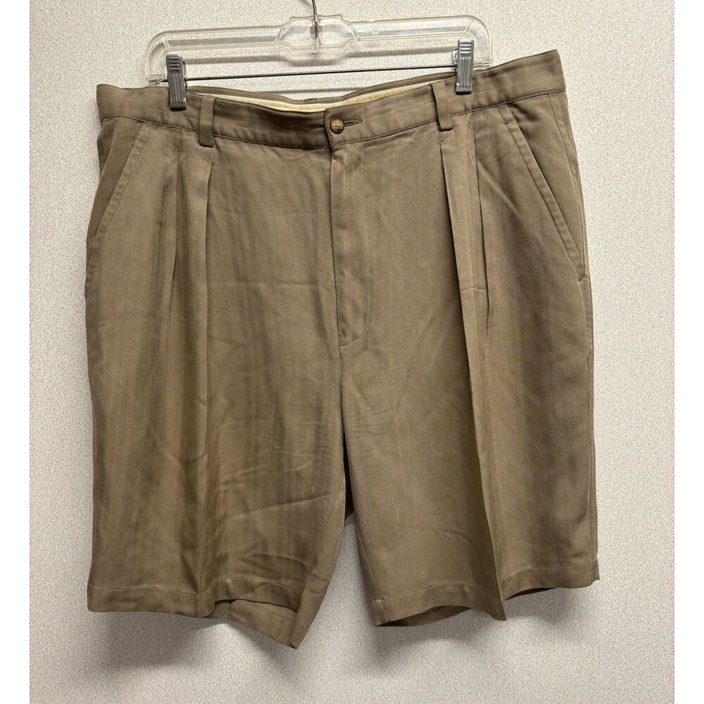 Tommy Bahama Relax Pleated Front 100% Silk Shorts Men's 38 Golf Dress READ